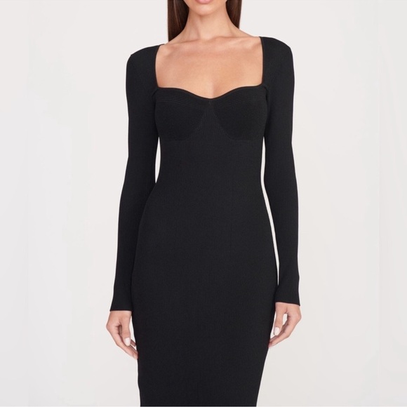 NWT STAUD Silhouette Black Knit Maxi Dress - size Small - Picture 4 of 11